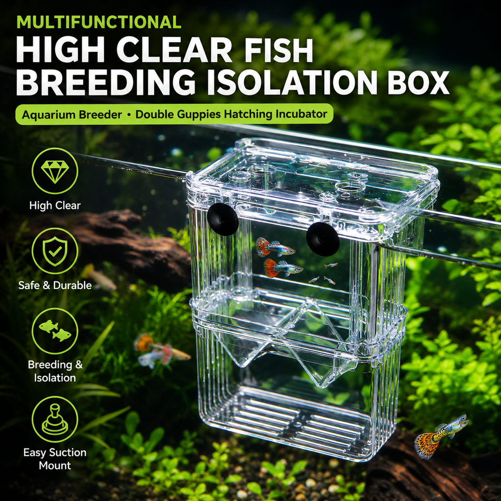 Multifunctional Clear Aquarium Fish Breeding Isolation Box for Guppies