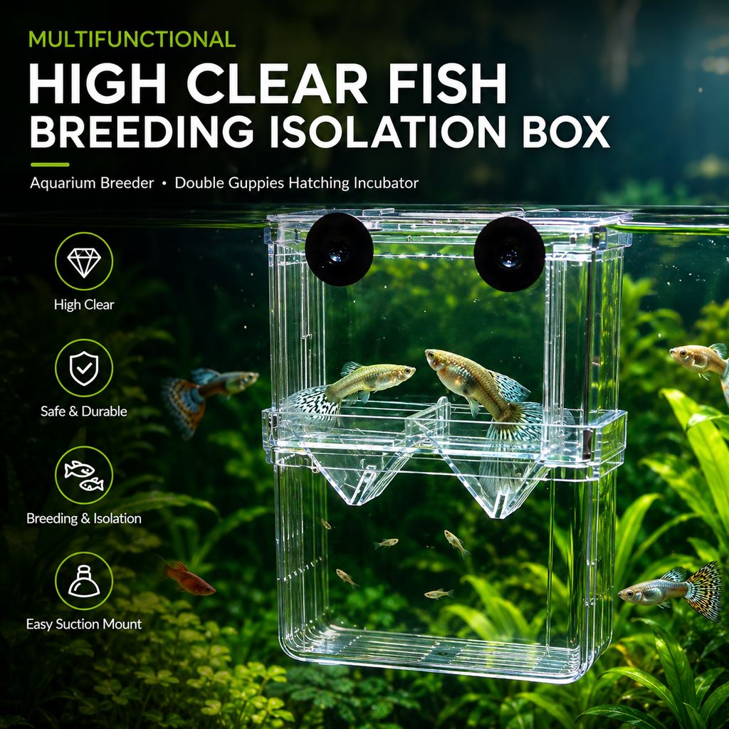 Multifunctional Clear Aquarium Fish Breeding Isolation Box for Guppies