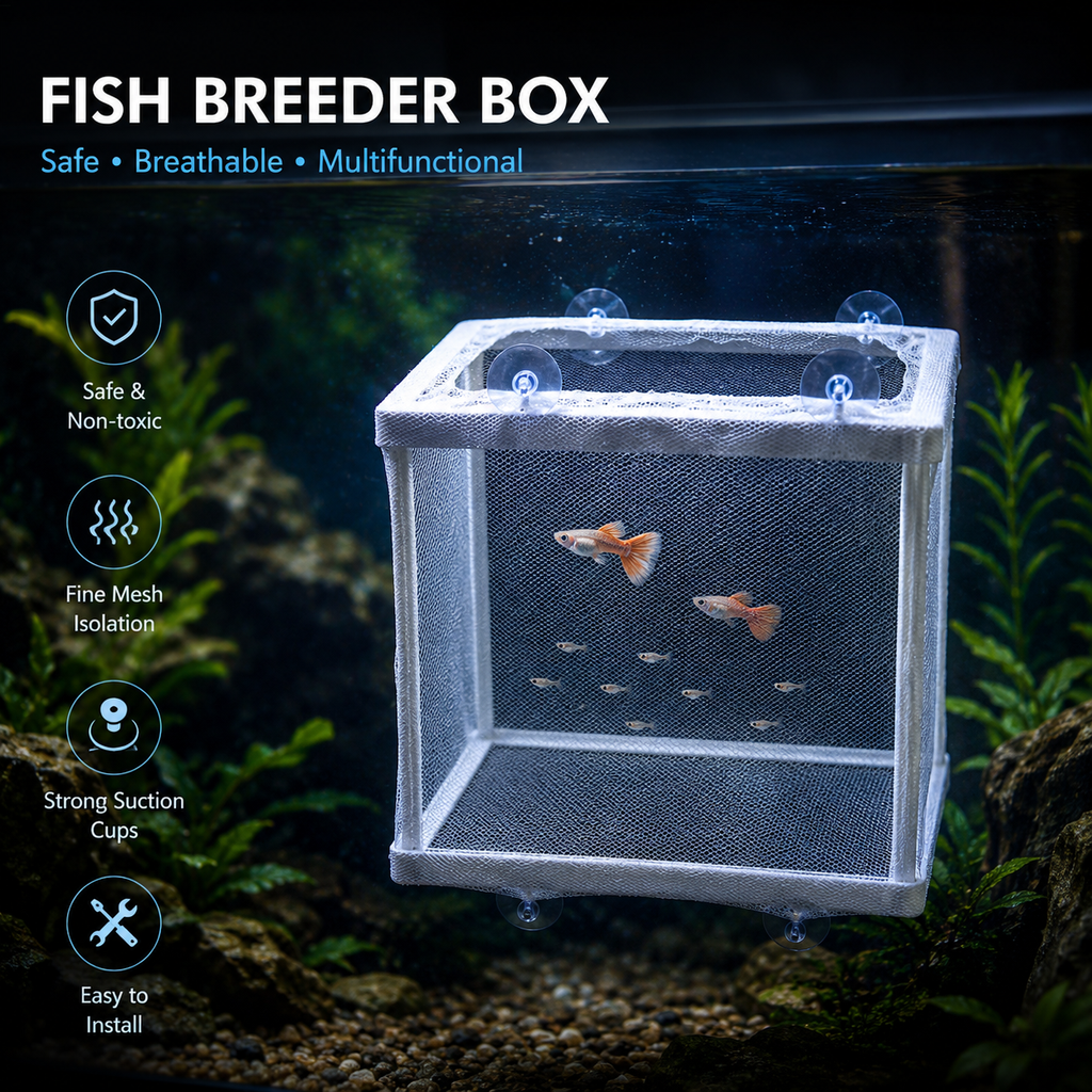 Aquarium Fish Breeder Box with Suction Cups – Mesh Hatcher Incubator