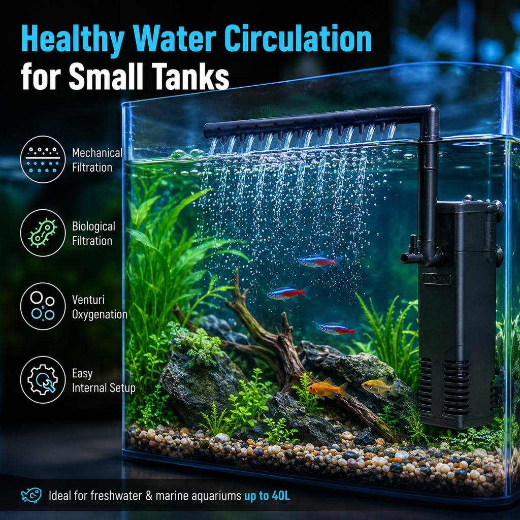 AP-300L Internal Aquarium Filter with Spray Bar – 200 L/H, 3W