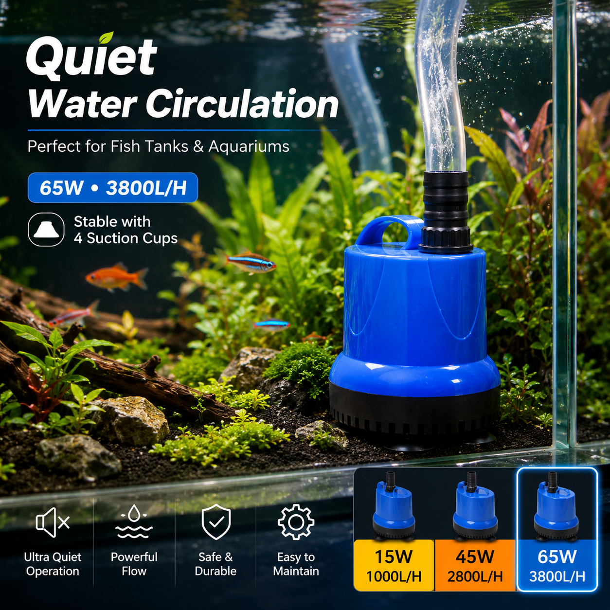240V Submersible Water Pump for Aquariums, Ponds & Fountains