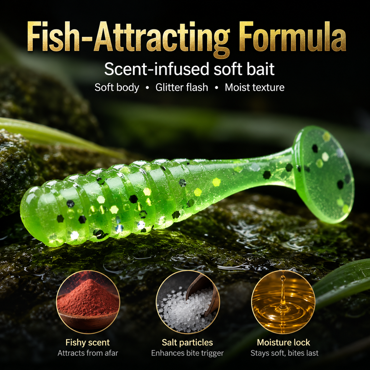 50PCS Micro T-Tail Soft Fishing Lures – 1.5cm Mixed Colour Bait Set