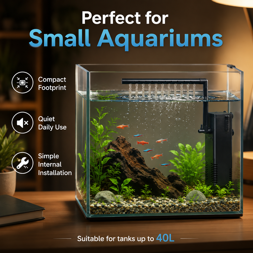 AP-300L Internal Aquarium Filter with Spray Bar – 200 L/H, 3W